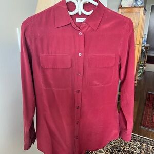 Equipment silk Burgundy Button-Up Shirt